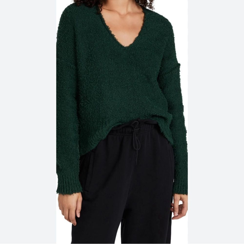 Free people theo v neck sweater green